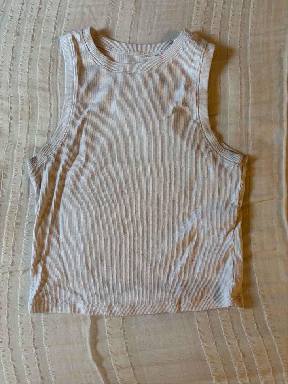 Hollister Cream Ribbed Tank